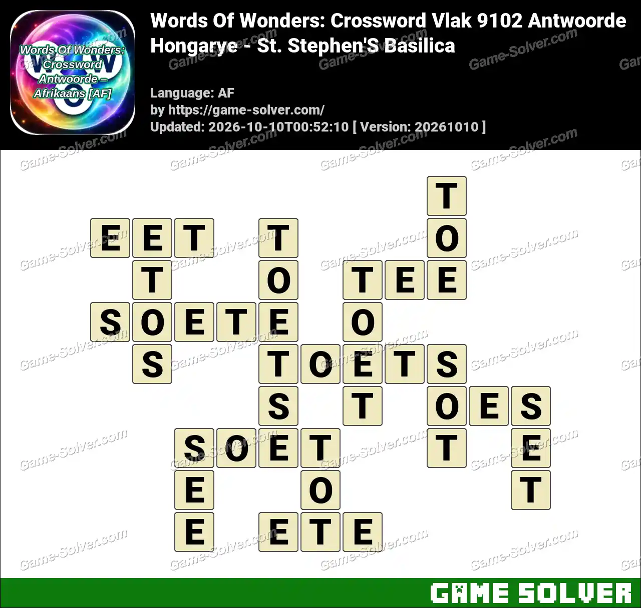 Words Of Wonders: Crossword Vlak 9102 Antwoorde – Hongarye – St. Stephen’S Basilica